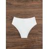 imageMakeMeChic Womens Casual High Waist Solid Bikini Bottoms Swim PantiesWhite B