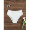 imageMakeMeChic Womens Casual High Waist Solid Bikini Bottoms Swim PantiesWhite B