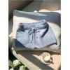 imageMakeMeChic Womens Crochet Knit Mini Shorts Micro Pajama Fuzzy ShortsBlue