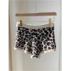 imageMakeMeChic Womens Crochet Knit Mini Shorts Micro Pajama Fuzzy ShortsBrown