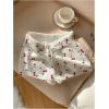 imageMakeMeChic Womens Crochet Knit Mini Shorts Micro Pajama Fuzzy ShortsCherry Print