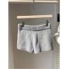 imageMakeMeChic Womens Crochet Knit Mini Shorts Micro Pajama Fuzzy ShortsLight Grey