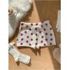 imageMakeMeChic Womens Crochet Knit Mini Shorts Micro Pajama Fuzzy ShortsStrawberry Print