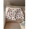 imageMakeMeChic Womens Crochet Knit Mini Shorts Micro Pajama Fuzzy ShortsStrawberry Print