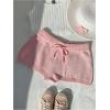 imageMakeMeChic Womens Crochet Knit Mini Shorts Micro Pajama Fuzzy ShortsWatermelon Pink