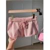 imageMakeMeChic Womens Crochet Knit Mini Shorts Micro Pajama Fuzzy ShortsWatermelon Pink