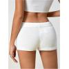 imageMakeMeChic Womens Crochet Knit Mini Shorts Micro Pajama Fuzzy ShortsWhite