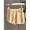 imageMakeMeChic Womens Crochet Knit Mini Shorts Micro Pajama Fuzzy ShortsYellow