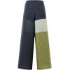 imageMakeMeChic Womens Crochet Wide Leg Pants Tie Waist Colorblock Hollow Out Trousers Knit Baggy Y2K TrousersBlue