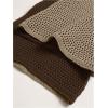 imageMakeMeChic Womens Crochet Wide Leg Pants Tie Waist Colorblock Hollow Out Trousers Knit Baggy Y2K TrousersCoffee Brown