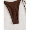 imageMakeMeChic Womens Halter Triangle Thong Bikini Sets High Cut Swimsuit Bathing Suit SwimwearBrown