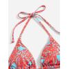 imageMakeMeChic Womens Halter Triangle Thong Bikini Sets High Cut Swimsuit Bathing Suit SwimwearBurnt Orange