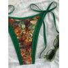 imageMakeMeChic Womens Halter Triangle Thong Bikini Sets High Cut Swimsuit Bathing Suit SwimwearLeopard Green Multi