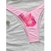 imageMakeMeChic Womens Halter Triangle Thong Bikini Sets High Cut Swimsuit Bathing Suit SwimwearPink