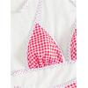 imageMakeMeChic Womens Halter Triangle Thong Bikini Sets High Cut Swimsuit Bathing Suit SwimwearPlaid Red
