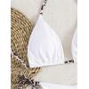 imageMakeMeChic Womens Halter Triangle Thong Bikini Sets High Cut Swimsuit Bathing Suit SwimwearPlain White