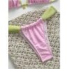 imageMakeMeChic Womens Halter Triangle Thong Bikini Sets High Cut Swimsuit Bathing Suit SwimwearPolka Dots Pink