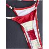imageMakeMeChic Womens Halter Triangle Thong Bikini Sets High Cut Swimsuit Bathing Suit SwimwearRed and White