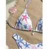 imageMakeMeChic Womens Halter Triangle Thong Bikini Sets High Cut Swimsuit Bathing Suit SwimwearStar Pink Blue