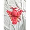 imageMakeMeChic Womens Halter Triangle Thong Bikini Sets High Cut Swimsuit Bathing Suit SwimwearYellow Floral Orange