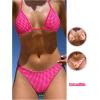 imageMakeMeChic Womens Halter Triangle Thong Bikini Sets High Cut Swimsuit Bathing Suit SwimwearYellow Floral Orange