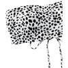 imageMakeMeChic Womens Lace Up Bandeau Bikini Top Printed Strapless Sleeveless Crop Tube Top Swimsuit Bathing SuitBlack and White