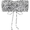 imageMakeMeChic Womens Lace Up Bandeau Bikini Top Printed Strapless Sleeveless Crop Tube Top Swimsuit Bathing SuitBlack and White