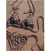 imageMakeMeChic Womens Leopard Print Bikini Sets Halter Triangle Tie Back Thong Bathing SuitBrown