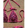 imageMakeMeChic Womens Leopard Print Bikini Sets Halter Triangle Tie Back Thong Bathing SuitPink