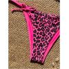 imageMakeMeChic Womens Leopard Print Bikini Sets Halter Triangle Tie Back Thong Bathing SuitPink