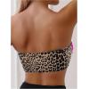 imageMakeMeChic Womens Leopard Print Bikini Top Bandeau Twist Front Summer Bathing Suit Swim TopsHot Pink