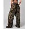 imageMakeMeChic Womens Leopard Print Pants Cheetah Sweatpants Drawstring Waist Wide Leg Baggy Jogger PantsBrown