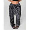 imageMakeMeChic Womens Leopard Print Pants Cheetah Sweatpants Drawstring Waist Wide Leg Baggy Jogger PantsGrey