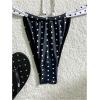 imageMakeMeChic Womens Polka Dots Bikini Set Tie Back Thong Summer Bathing Suit SwimsuitMulticolor
