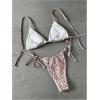 imageMakeMeChic Womens Printed 2 Piece Swimsuit Halter Triangle Bikini Set Tie Side Thong Bathing SuitFloral Multi