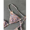 imageMakeMeChic Womens Printed 2 Piece Swimsuit Halter Triangle Bikini Set Tie Side Thong Bathing SuitFloral Multi