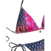 imageMakeMeChic Womens Printed 2 Piece Swimsuit Halter Triangle Bikini Set Tie Side Thong Bathing SuitMulticolor