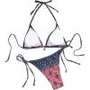 imageMakeMeChic Womens Printed 2 Piece Swimsuit Halter Triangle Bikini Set Tie Side Thong Bathing SuitMulticolor