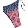 imageMakeMeChic Womens Printed 2 Piece Swimsuit Halter Triangle Bikini Set Tie Side Thong Bathing SuitMulticolor