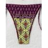imageMakeMeChic Womens Printed 2 Piece Swimsuit Halter Triangle Bikini Set Tie Side Thong Bathing SuitPaisley Multi