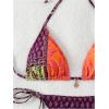 imageMakeMeChic Womens Printed 2 Piece Swimsuit Halter Triangle Bikini Set Tie Side Thong Bathing SuitPaisley Multi