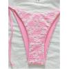 imageMakeMeChic Womens Printed 2 Piece Swimsuit Halter Triangle Bikini Set Tie Side Thong Bathing SuitPink
