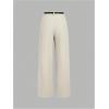 imageMakeMeChic Womens Straight Leg Pants Zip Fly Belted Elegant Work Office TrousersBeige