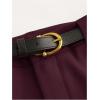 imageMakeMeChic Womens Straight Leg Pants Zip Fly Belted Elegant Work Office TrousersBurgundy
