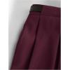 imageMakeMeChic Womens Straight Leg Pants Zip Fly Belted Elegant Work Office TrousersBurgundy