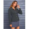 imageMakeMeChic Womens Striped Button Down Shirts Collared Long Sleeve Blouse Y2K TopsBlack