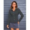 imageMakeMeChic Womens Striped Button Down Shirts Collared Long Sleeve Blouse Y2K TopsBlack