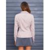 imageMakeMeChic Womens Striped Button Down Shirts Collared Long Sleeve Blouse Y2K TopsRed