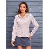imageMakeMeChic Womens Striped Button Down Shirts Collared Long Sleeve Blouse Y2K TopsRed