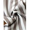 imageMakeMeChic Womens Striped Elastic Waist Button Pocket Loose Capris Trousers PantsKhaki
